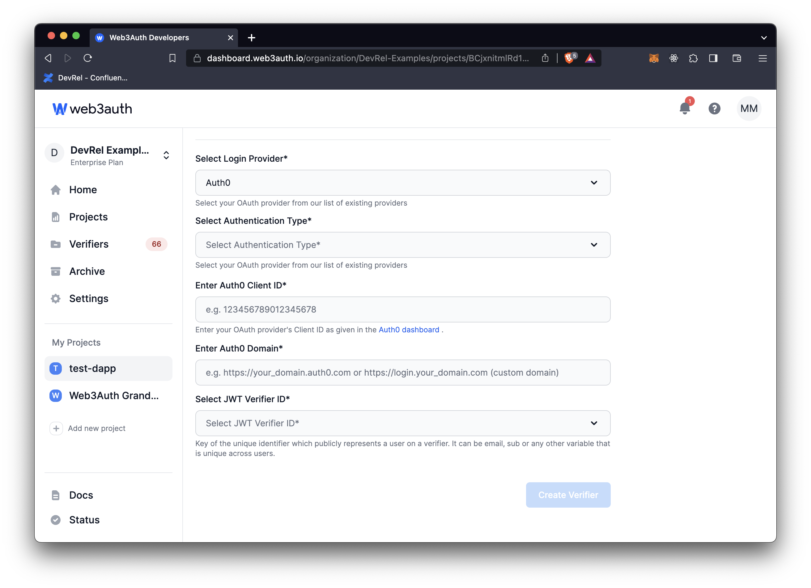 Apple - Auth0 Client ID and Auth0 Domain on Web3Auth Dashboard